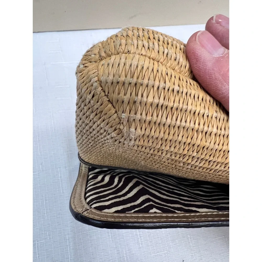 Coach Wristlet Clutch Womens‎ Small Tan Good Straw Snakeskin Studded 45275